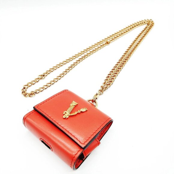 Versace Earbuds Case Reds Gold 250-081425 - Picture 1 of 9